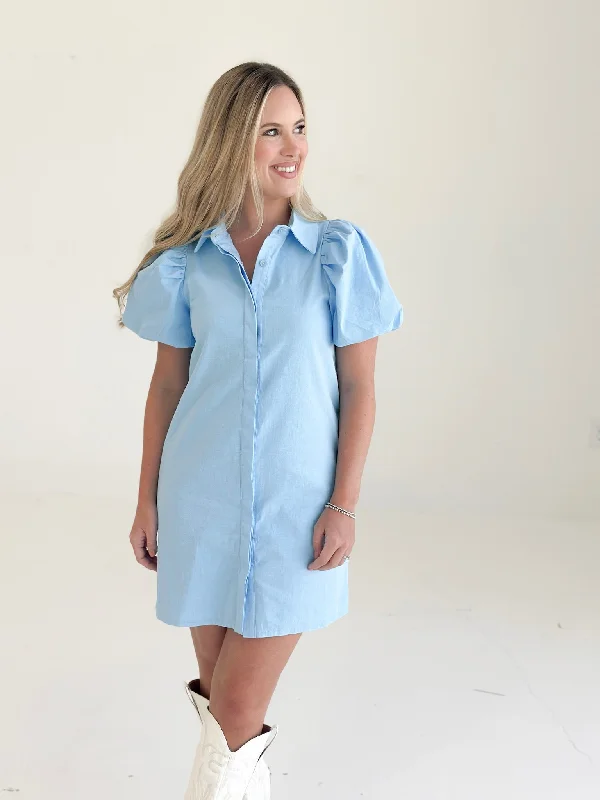 Kickoff Mini Dress - Lt Blue