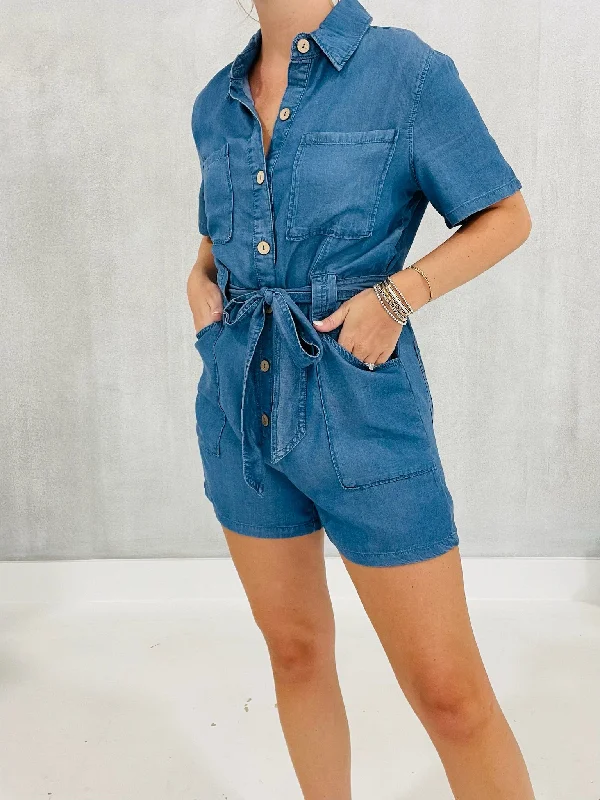 Momentum Romper - Denim