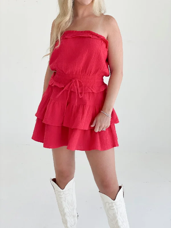 Southern Saturday Mini Dress - Red