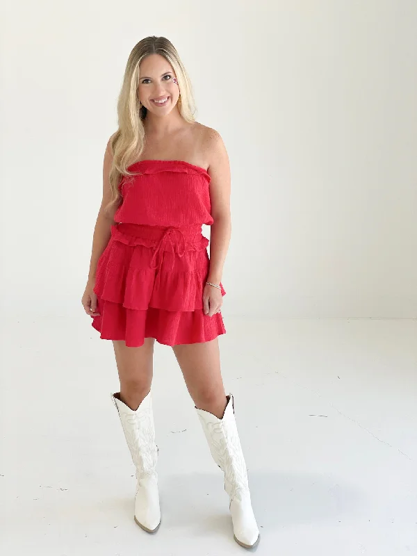 Southern Saturday Mini Dress - Red