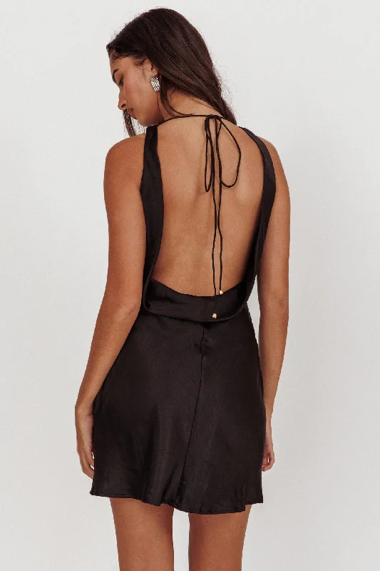 Cassiopeia Open Back Mini Dress Black