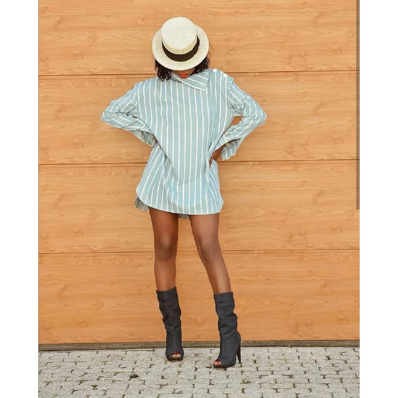 Striped Mini Shirt Dress