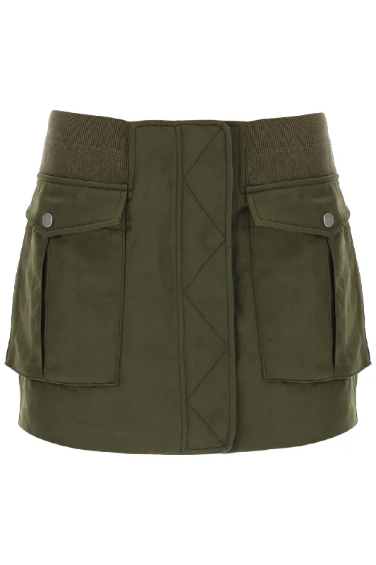 Dion lee twill bomber mini skirt A1404R23 MILITARY GREEN