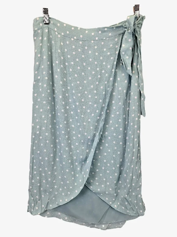 Forever New Classic Polka Dot Wrap Midi Skirt Size 12