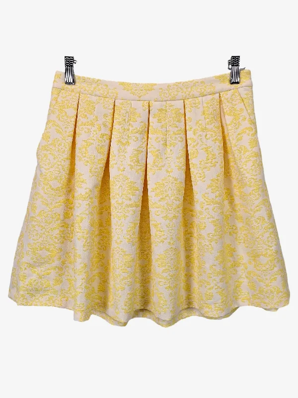 Forever New Limoncello A Line Pleated Mini Skirt Size 10