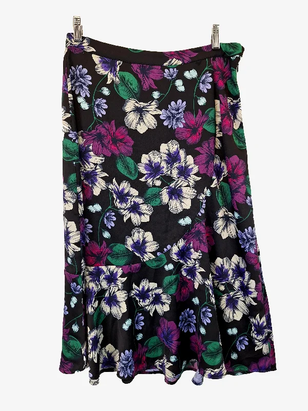 Jacqui. E Hibiscus Bloom Summer Midi Skirt Size 12