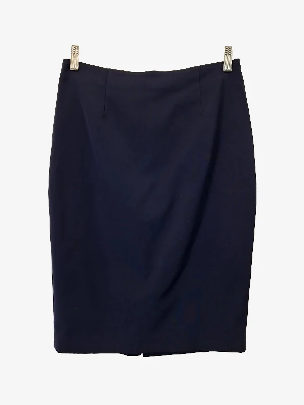 Saba Navy Tailored Pencil Midi Skirt Size 10