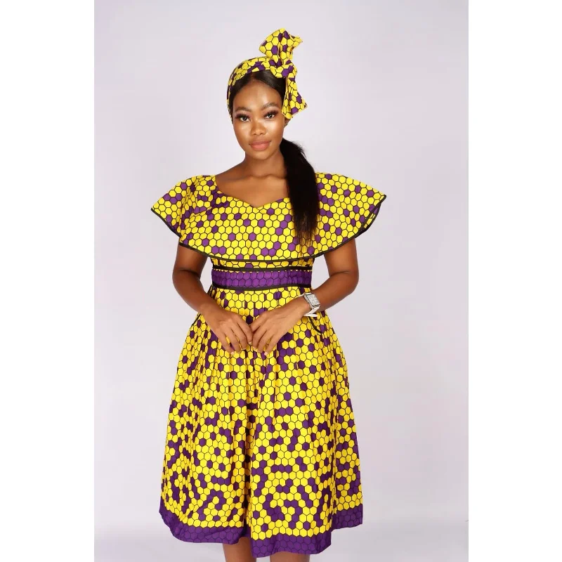 Tshwaro Off Shoulder Ankara Dress 