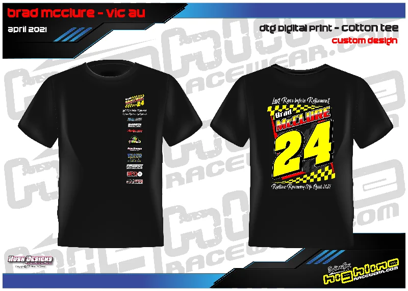 BRAD McCLURE 'RACE BEFORE RETIREMENT' - MENS/KIDS COTTON TEE