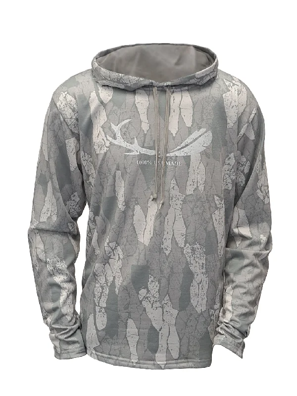 Grey Tree Bark Pullover Hoodie