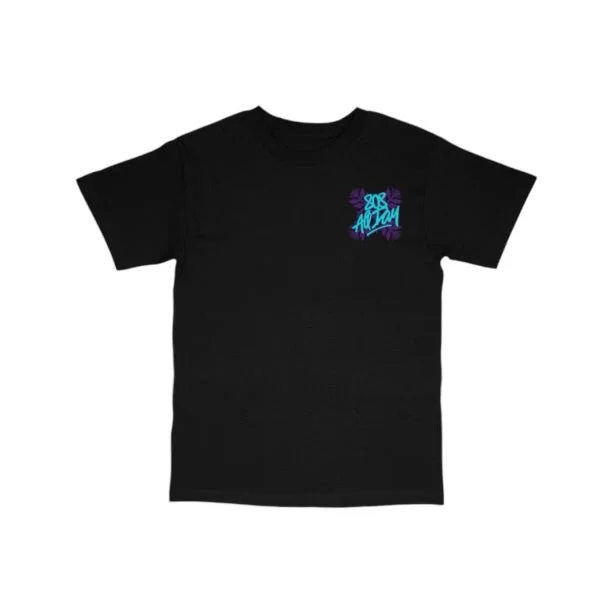 808ALLDAY Toddler/Youth Quilt Tag Black Tee