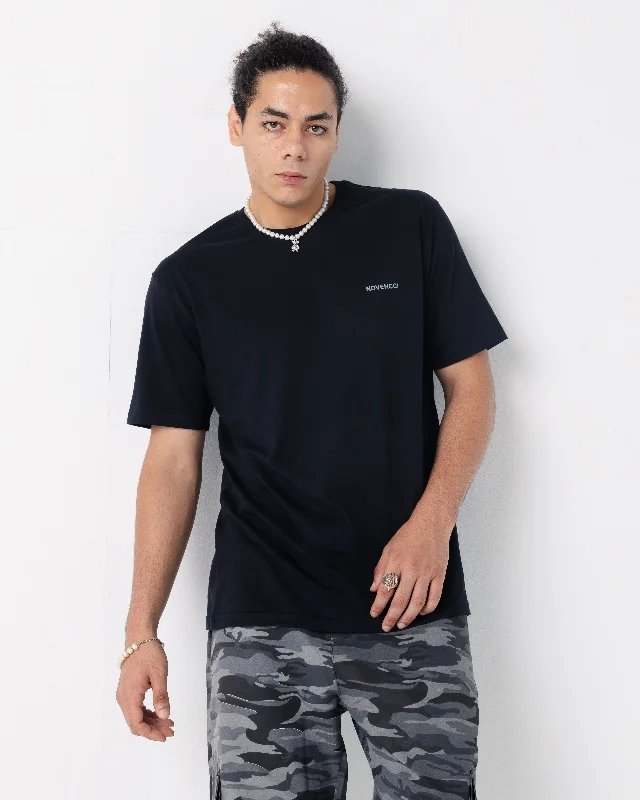 Basic Regular Black Novencci Reflective t-shirt.