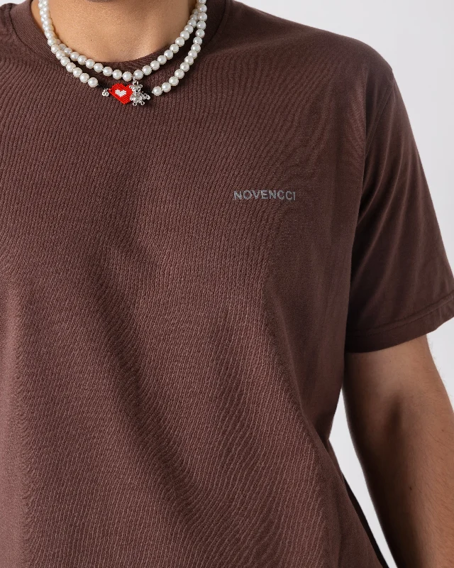 Basic Regular Brown Novencci Reflective t-shirt.