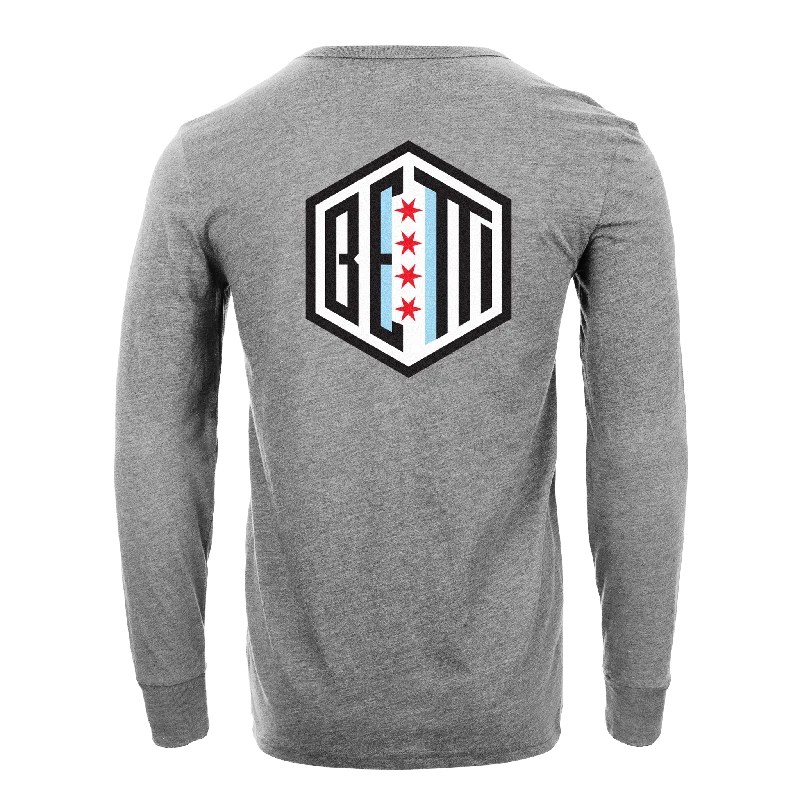 Betti Chicago Hex Heathered Long Sleeve T-Shirt