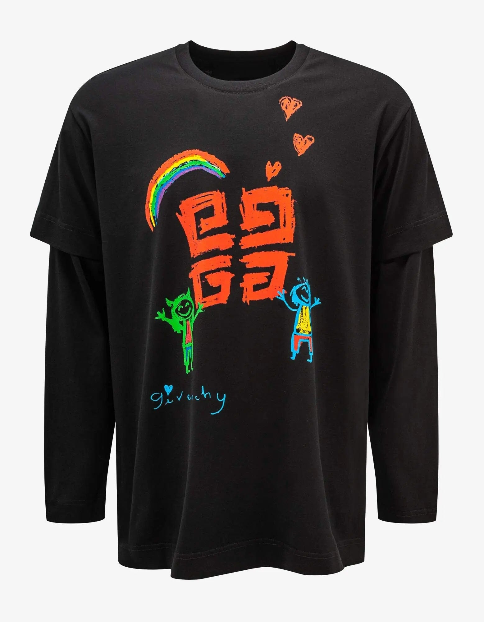 Givenchy Black Peace Graphic Print Long Sleeve T-Shirt