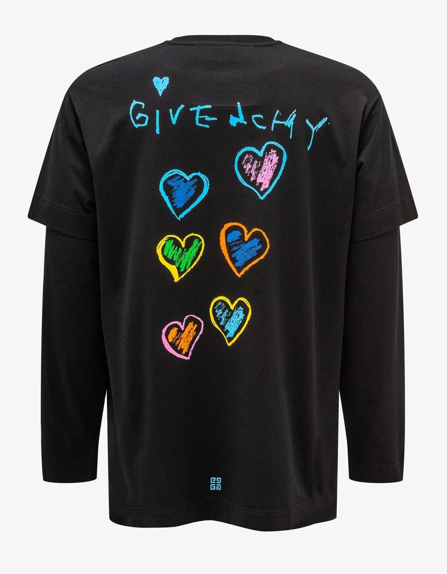 Givenchy Black Peace Graphic Print Long Sleeve T-Shirt