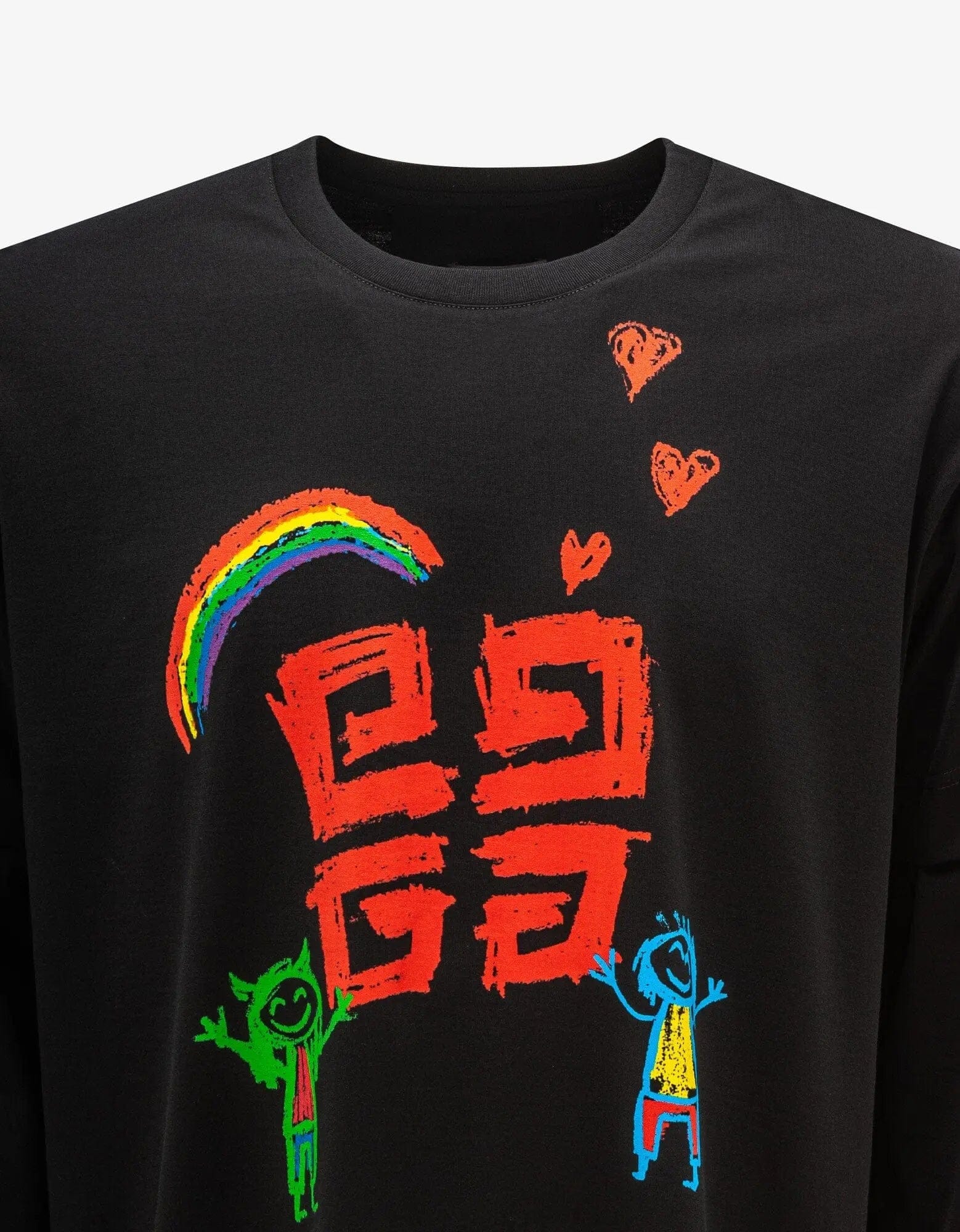 Givenchy Black Peace Graphic Print Long Sleeve T-Shirt