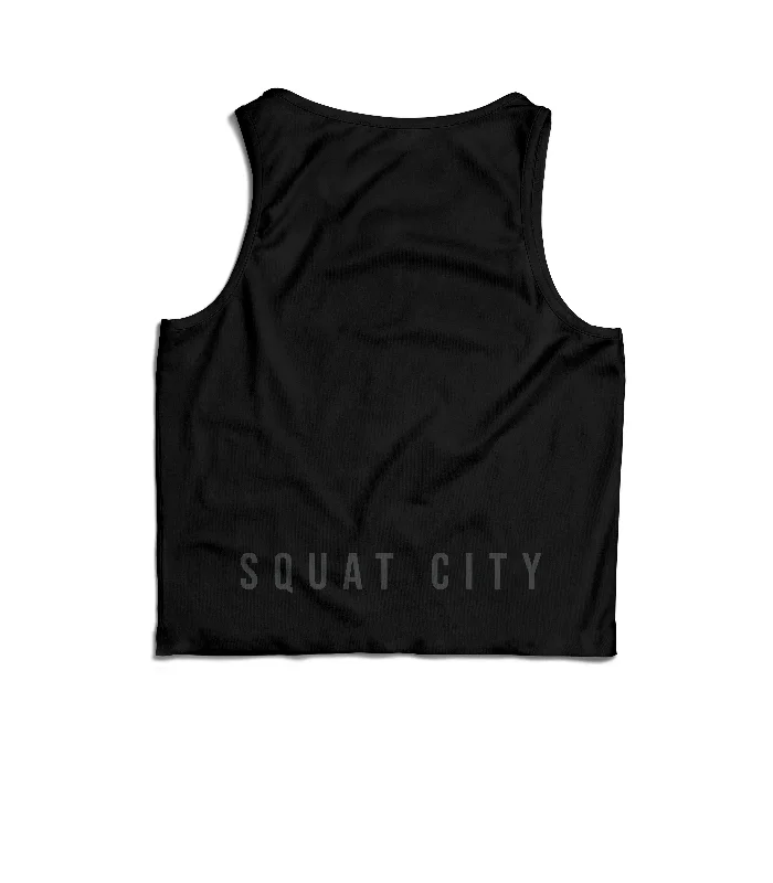 Black VersaLifts™ crop muscle tank