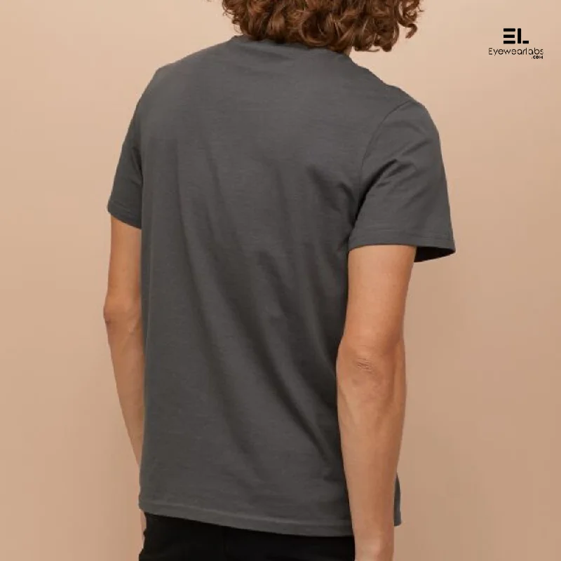 Charcoal Grey Round Neck Solid T-Shirt Eyewearlabs