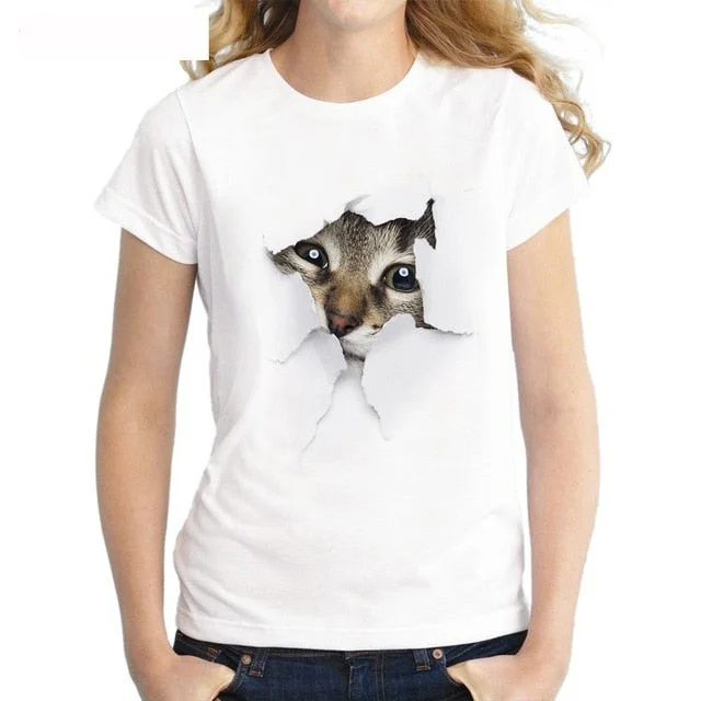 Charmed 3D Cat Print Casual Harajuku Women