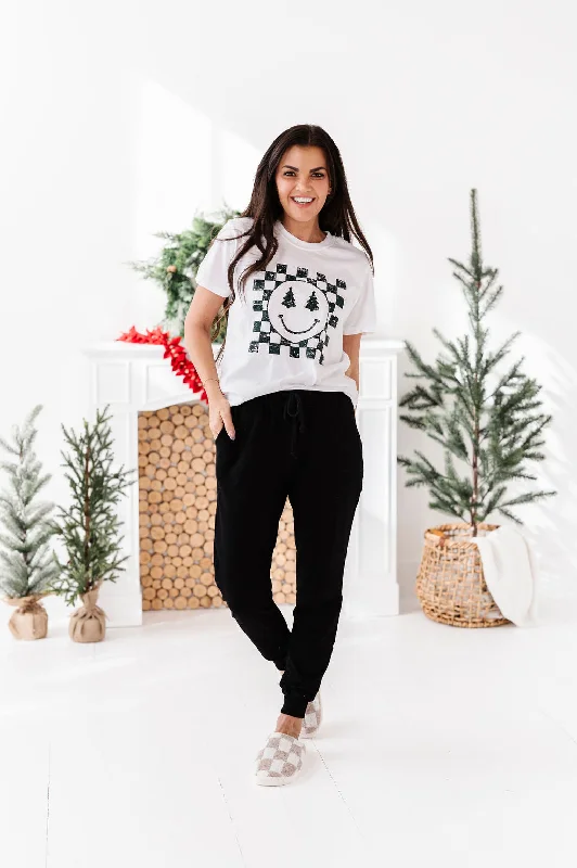 Christmas Smiles Graphic Tee in White