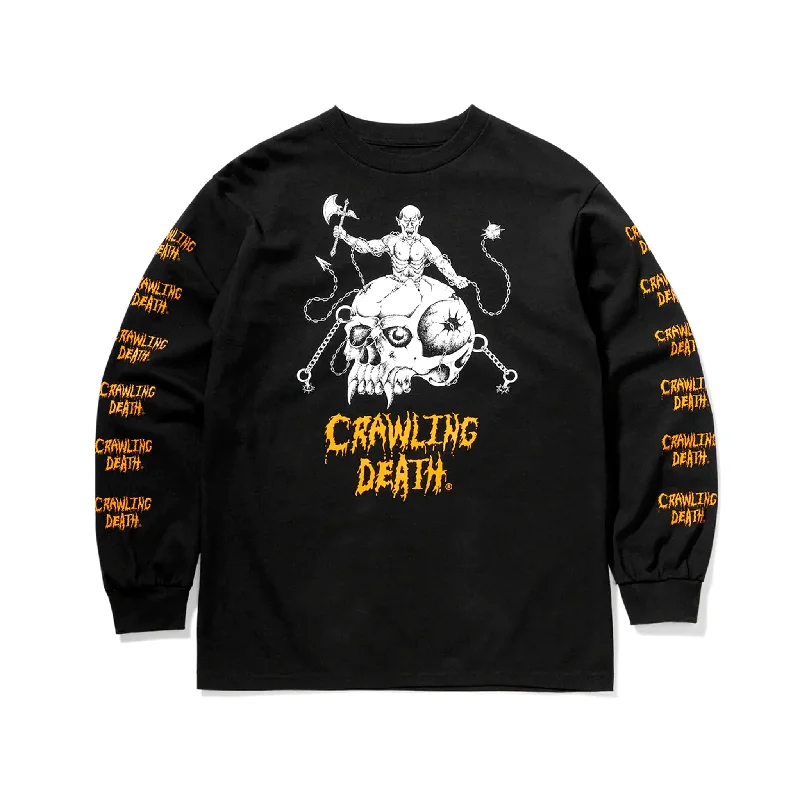 Crawling Death Skull Fighter Longsleeve Tee Black