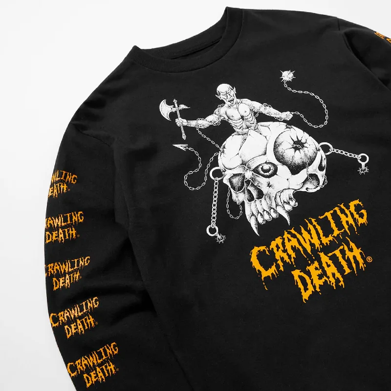 Crawling Death Skull Fighter Longsleeve Tee Black