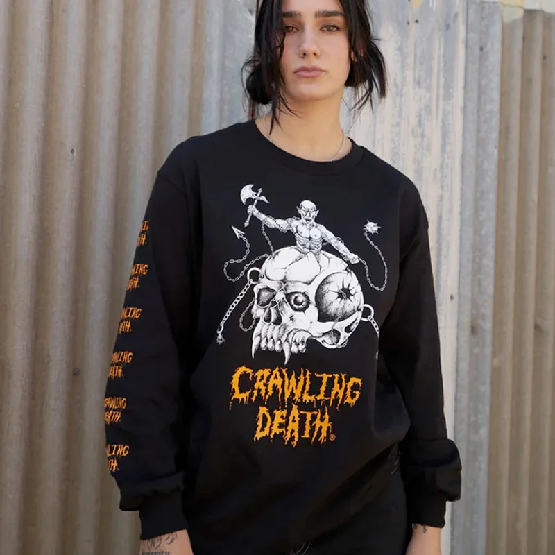 Crawling Death Skull Fighter Longsleeve Tee Black