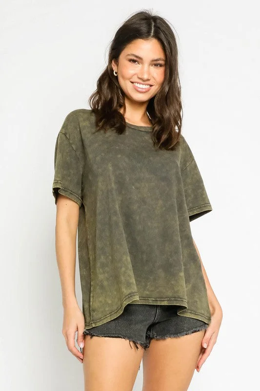 Edgy Flair Vintage Olive Tee