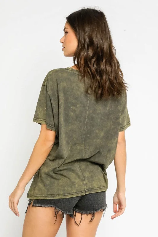 Edgy Flair Vintage Olive Tee