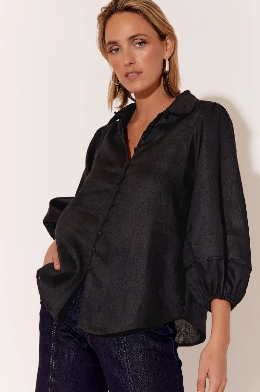 Esther Linen Shirt - Black