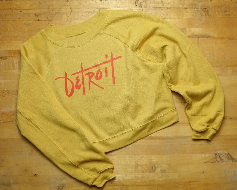 Gold Detroit raglan sweatshirt