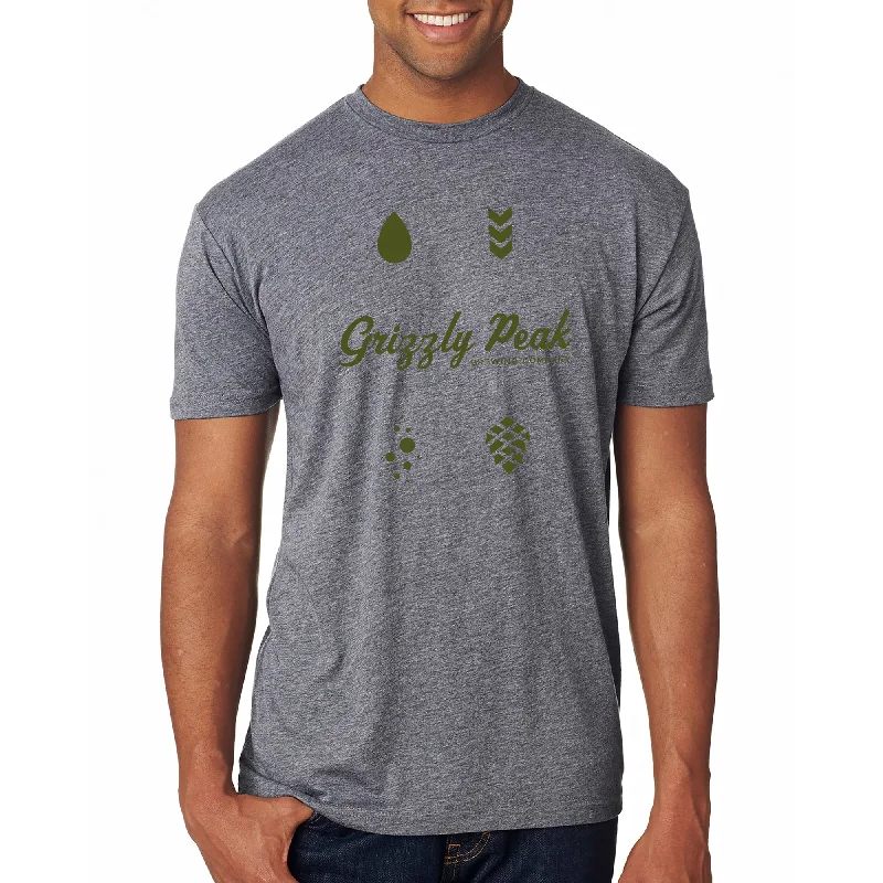 Grizzly Peak Hops Logo Tee - Premium Heather