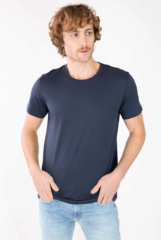 T-SHIRT AZUL CUELLO REDONDO