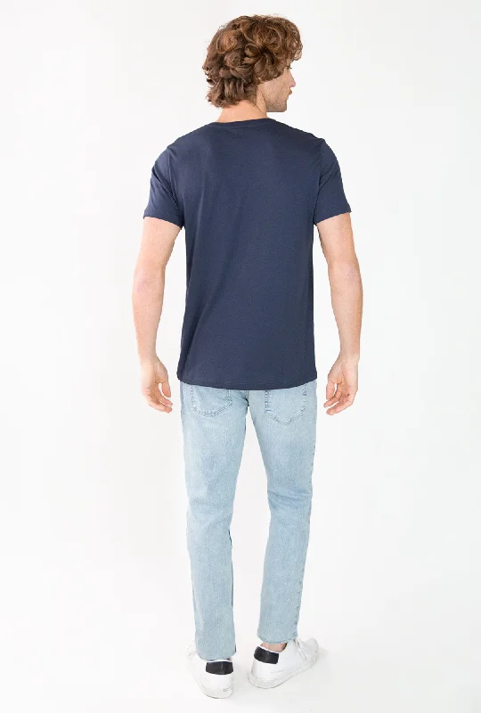 T-SHIRT AZUL CUELLO REDONDO