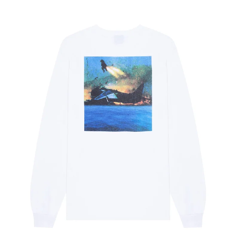 Hockey Eject Long Sleeve Tee White