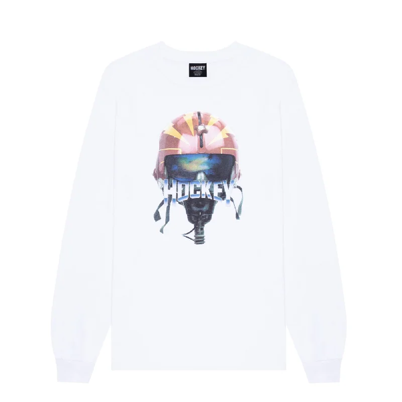 Hockey Eject Long Sleeve Tee White