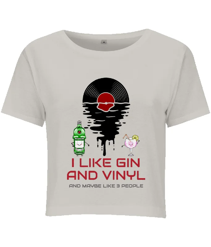 I Like Gin & Vinyl - Ladies Cropped T-Shirt