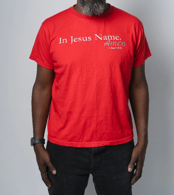 In Jesus Name, Amen (IJN) Crimson tee