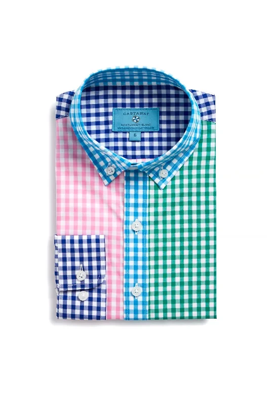 Castaway Boys James Shirt Part Gingham Panel