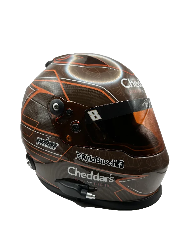 KYLE BUSCH #8 CHEDDARS BROWN FULL SIZE REPLICA HELMET