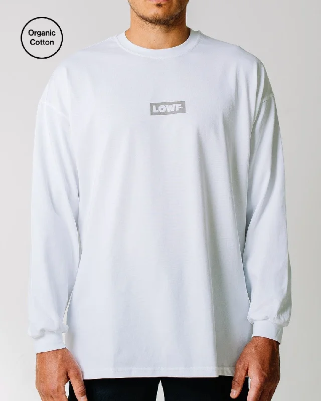 LONG SLEEVE BOX FIT TEE WHITE