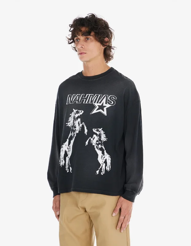 Nahmias Sunfade Black Horses L/S T-Shirt