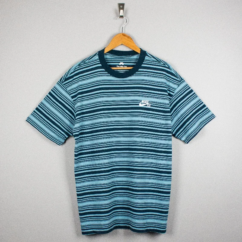 Nike SB Striped T-Shirt Denim Turquoise