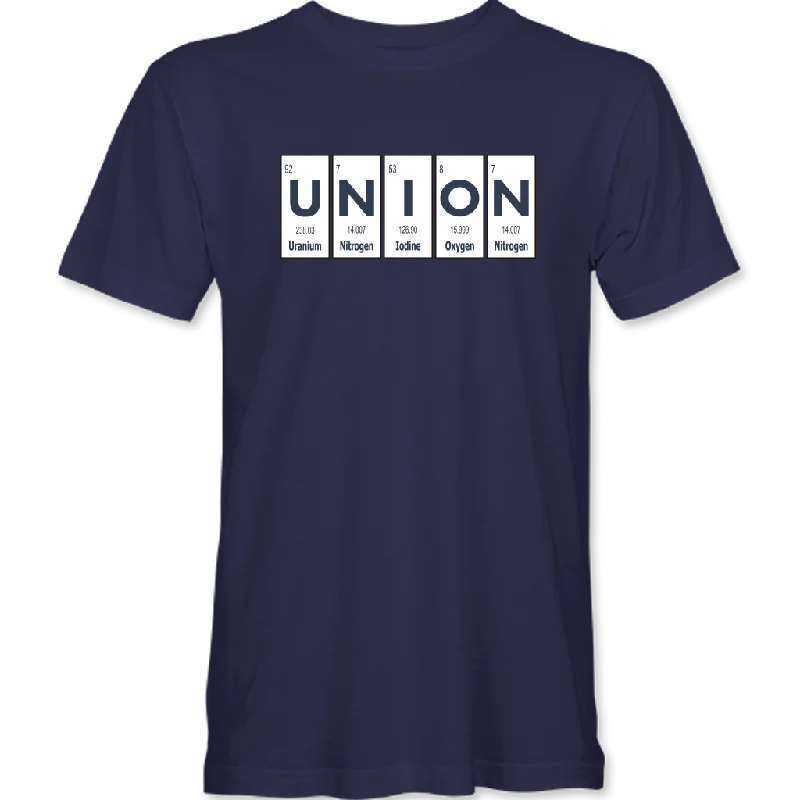 Periodic Table of Elements UNION Unisex Short Sleeve Crew Tee - Navy