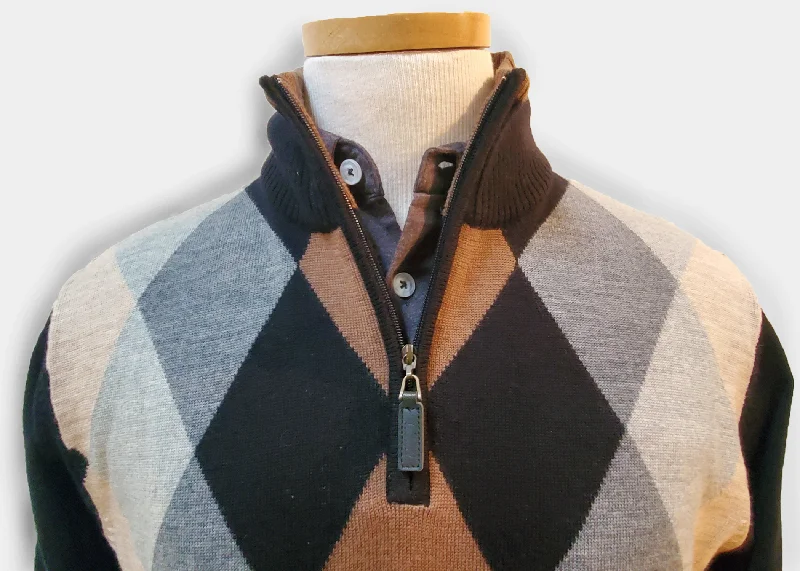 PETER | Marino Wool Argyle Knit Sweater