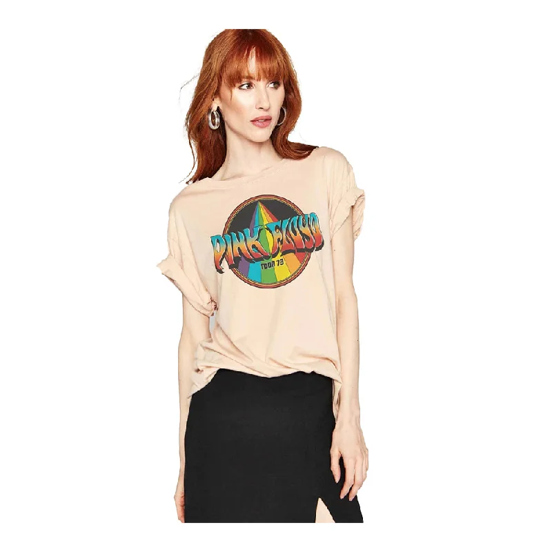 Pink Floyd Rainbow Prism Boyfriend T-Shirt - Pinky Beige