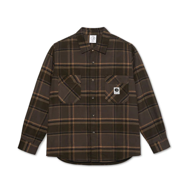 Polar Skate Co Mike Flannel Shirt Brown/Mauve