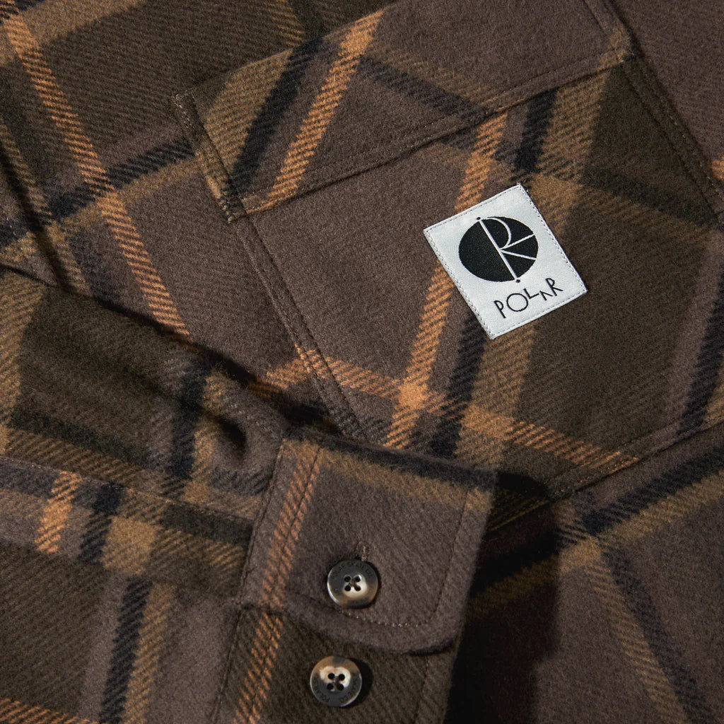 Polar Skate Co Mike Flannel Shirt Brown/Mauve