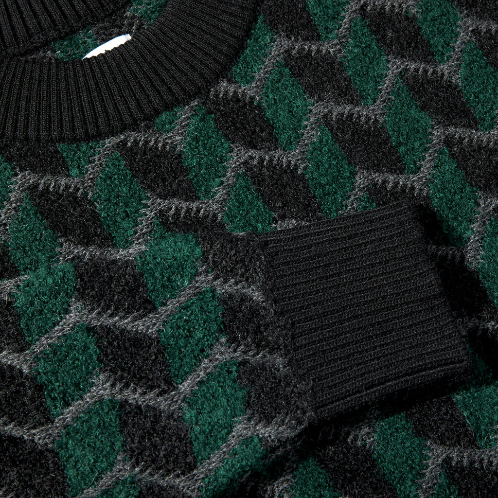 Polar Skate Co Zig Zag  Knitted sweater Black/Teal